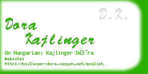 dora kajlinger business card